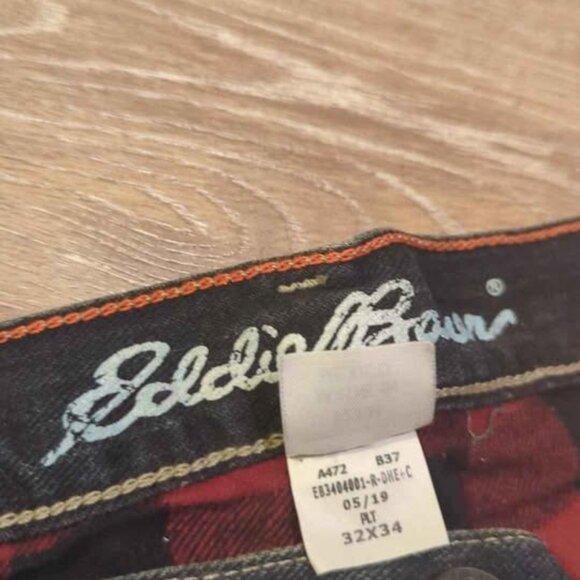 Eddie Bauer men's 32x34 Mr relaxed flannel lined jeans new - Picture 2 of 5